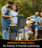 3-Burner Propane Gas Grill with Side Burner,34,000 BTU Stainless Steel BBQ Grill with Side Shelves and Wheels,Outdoor Grill for for Patio,Backyard,Garden,Camping Cooking