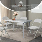 6 Pack Black Folding Chairs with Leather Chairs Events Office Wedding Party Upholstered Chairs