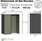 Devoko Outdoor Storage Shed Lockable Metal Garden Shed Steel Anti-Corrosion Storage House