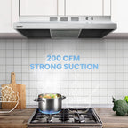 Comfee 30 Under Cabinet Ducted/Ductless Convertible Slim Vent Durable Stainless Steel Kitchen Reusable Filter