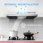 Comfee 30 Under Cabinet Ducted/Ductless Convertible Slim Vent Durable Stainless Steel Kitchen Reusable Filter
