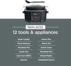 Ninja Slow Cookers 8.5-Quart Multi-Cooker with Dutch oven, steamer, glass lid with integrated spoon, nonstick and oven-safe pot