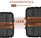 Luggage 6-piece hardshell expandable suitcase lightweight travel carry-on luggage set