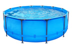 Avenli 12’ x 30 Round Blue Metal-Walled Above-Ground Swimming Pool with Filter