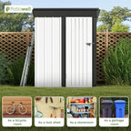 Patiowell 5x3 FT Outdoor Storage Shed Tool Shed with Sloping Roof and Lockable Door Metal Shed