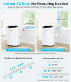 14,000 BTU Portable Air Conditioner Cools Up to 700 Sq.Ft Auto-Evaporation Low Noise Portable