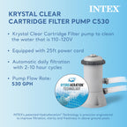 Intex 12 Ft x 30 Inches Metal Frame Set Above Ground Swimming Pool with Filter & Cover