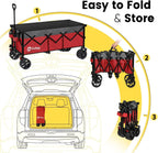 Sekey 48 Inch Long Foldable Extended Travel Cart, 440 Lbs Load Capacity, Heavy Duty 300 Liter Folding Multi-Purpose Garden Cart