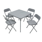 Mainstays 5-Piece 34 Square Centerfold Folding Card Table and 4 Folding Chairs Set, White
