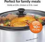 Hamilton Beach 8 Quart Programmable Slow Cooker Three Temperature Settings Dishwasher Safe Crock