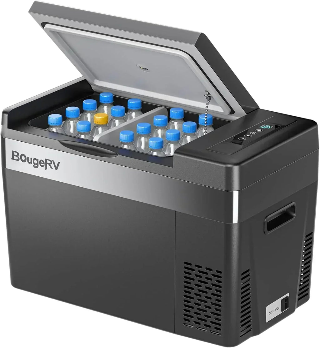 BougeRV 12 Volt Refrigerator 12V Car Fridge 23 Quart Portable Freezer Compressor Cooler