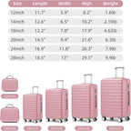 Luggage 6-piece hardshell expandable suitcase lightweight travel carry-on luggage set