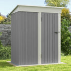 Patiowell 5x3 FT Outdoor Storage Shed Tool Shed with Sloping Roof and Lockable Door Metal Shed