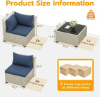 UDPATIO Outdoor Patio Furniture Set 7-Piece PE Wicker Sectional Sofa Outdoor Conversation Set