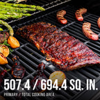 Expert Grill 6-Burner Propane Gas Grill with Side Burner and Side Table, Graphite