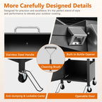 SEGMART 3 Burner BBQ Propane Gas Grill, Stainless Steel 30,000 BTU Patio Garden Barbecue Grill with Side Tables, Cleaning Brush & Thermometer, Perfect for Camping, Outdoor Cooking