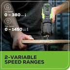 24V Brushless Cordless Drill Impact Driver Power Tool Combo Kit Included 1/2��Drill & 1/4��Hex
