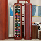 Large-capacity multi-layer rotating disinfection shoe cabinet with mirror deodorizer