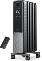 Indoor electric radiant heater with overheat and tip-over protection digital thermostat