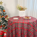 Festliche rote karierte Tischdecke, Weihnachts-Ins-Style-Vintage-Dekoration für fotofertiges Essen