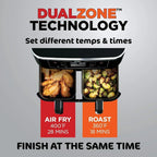 Ninja Foodi 6-in-1 FlexBasket Air Fryer with 7 QT MegaZone Basket Divider for Large Proteins