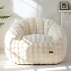 MAXYOYO Giant Bean Bag Chair Oversized Bean Bag Couch Faux Fur Shell-Shaped Large Chair