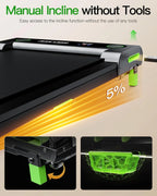 Akluer Inclined Home Treadmill 2.5 HP Small Under-Desk Treadmill with Remote Control and LED Display