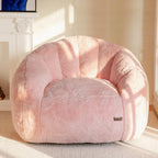 MAXYOYO Giant Bean Bag Chair Oversized Bean Bag Couch Faux Fur Shell-Shaped Large Chair