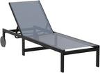 PURPLE LEAF Patio Tanning Lounge Chair Set with Face Down Hole Outdoor Aluminum Adjustable Reclining Chairs Wheels Pillows and Table for Poolside Beach Sunbathing Lounger, Beige