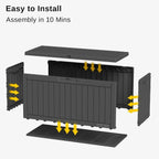 EAST OAK Outdoor Storage Box 60 Gallon Deck Box Indoor and Outdoor Use Waterproof Resin Storage