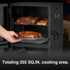 Kingchii Vertical Charcoal Smoker BBQ Grill with Built-in Thermometer, Portable Smoker for Backyard, Camping, Barbecue, and Outdoor Grilling
