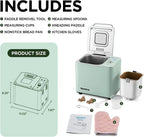 Neretva Bread Maker 20-in-1 2LB Bread Maker Dual Heater Bread Maker Automatic Ceramic Pan