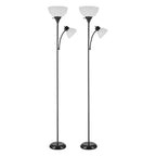Torchiere Floor Lamp with Adjustable Reading Light and Three Level Dimming for Home Use