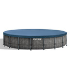 INTEX Round Prism Frame 15ft x 48in Above Ground Swimming Pool Set w/ Pump