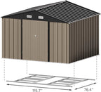 Patiowell 5x3 FT Outdoor Storage Shed Tool Shed with Sloping Roof and Lockable Door Metal Shed