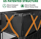 Double Decker Wagon 600lb Capacity & 400L Collapsible Sports Wagon with Big Wheels 54 Extended Utility Folding Cart