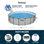 Bestway Steel Pro MAX 15’ x 48 Metal Frame Above Ground Pool, Blue, POOL ONLY