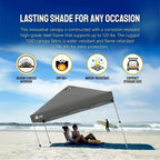 10x10 Pop-Up Awning One-Click Installation Beach Tent Outdoor Sunshade Silver Coated Top