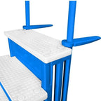 Aqua Select White Anti-Slip Pool Steps with White Steps and White Outside Flip-up Safety Ladder, 48-54H
