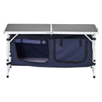 VEVOR Camping Kitchen Table, Quick set-up Folding Camping Table with A Carrying Bag, 3 Adjustable Heights, MDF Camping Table, Ideal for Outdoor Picnics, BBQs, Camping, RV Traveling