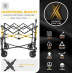 400L Large Capacity Folding Double Decker Wagon with Brakes 50 Extra Long Extender Cart