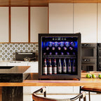 Beverage Refrigerator Cooler-120 Cans Freestanding Mini Fridge Cooler with Glass Door