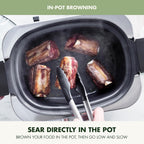 8-in-1 Programmable 6QT Electric Slow Cooker with Dishwasher-Safe Lid and Removable Base