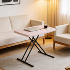 WASUHE 30 Small Folding Table, Height Adjustment Tv Tray Table, Practical Portable Tv Dinner Table for Eating, Sofa, Indoor/Outdoor, White
