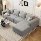 107.5 Cloud Modular Sectional Sofa Couch with L-Shape Chaise,Modern Minimalist Upholstered Couches