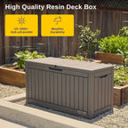EAST OAK Outdoor Storage Box 60 Gallon Deck Box Indoor and Outdoor Use Waterproof Resin Storage