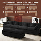ihanherry 146-inch U-shaped modern sofa modular area cloud sofa
