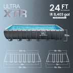 INTEX Ultra XTR 24' x 12' x 52 Above Ground Swimming Pool Set w/ Pump