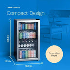hOmeLabs Beverage Refrigerator and Cooler Mini Fridge with Glass Door for Soda Beer or Wine