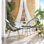 Outdoor Settee 2-Seat Garden Furniture with Backrest PE Rattan